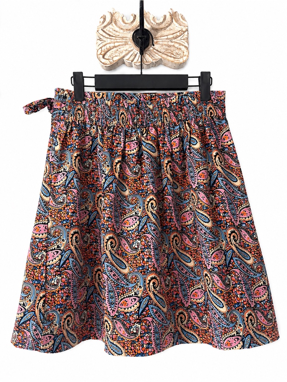 Compañía Fantástica Paisley Wrap Mini Skirt Large Boho Retro Print MultiColor - Picture 5 of 9